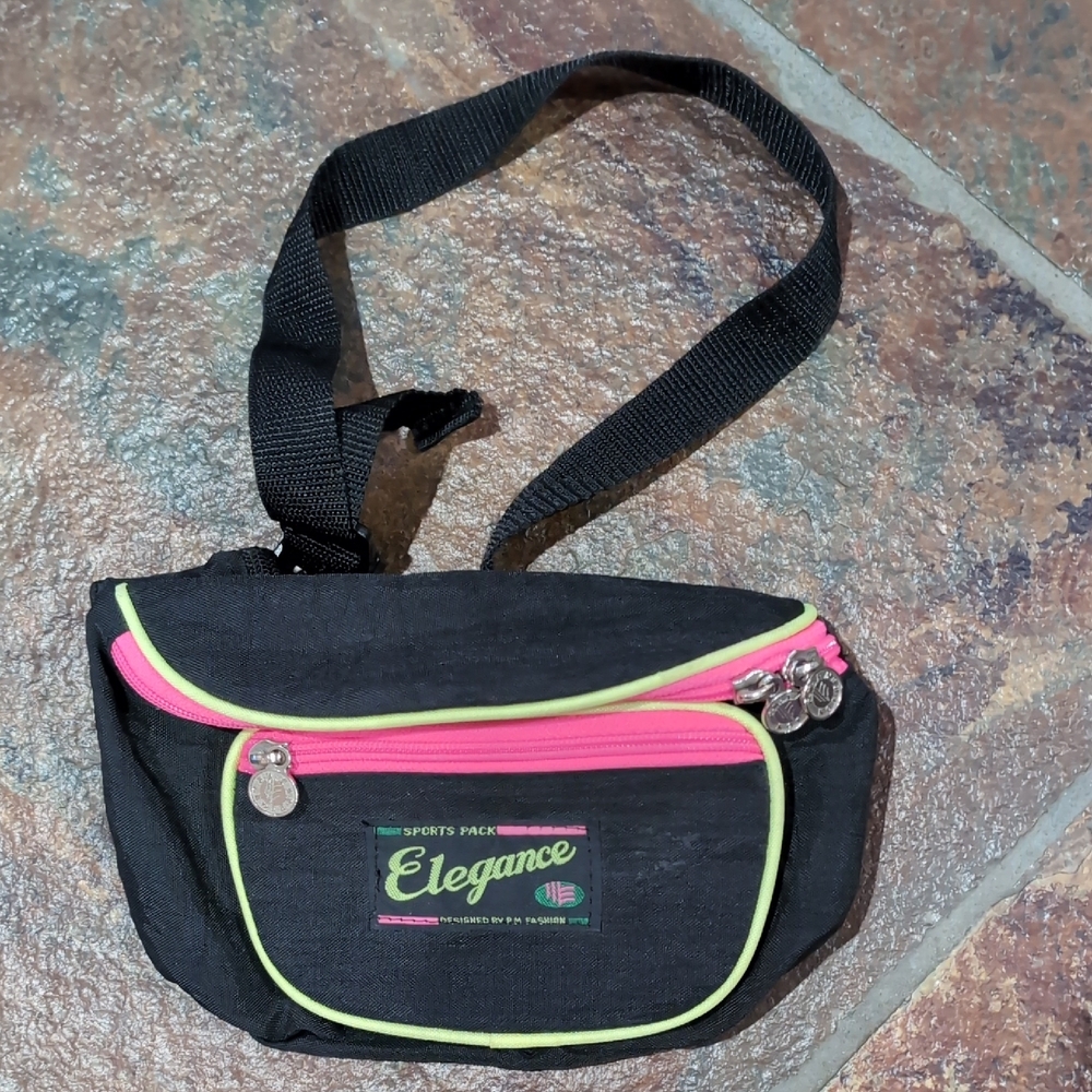 Vintage Elegance Sports Pack 3 Zip Pockets Pink / Yellow / Black